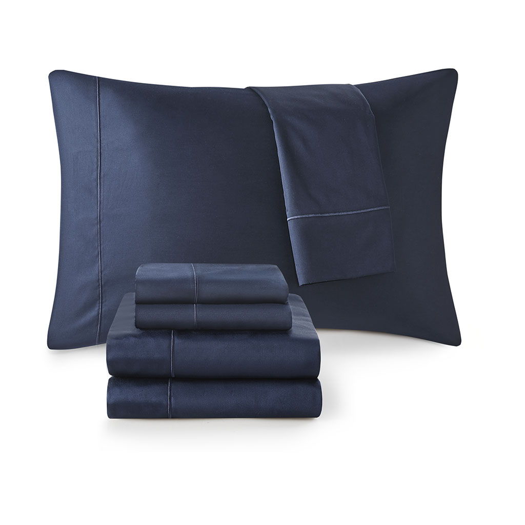 600 Thread Count - Split King Sheet Set - Navy
