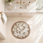 Serene - 25" Round Cotton Tufted Bath Rug - Mushroom
