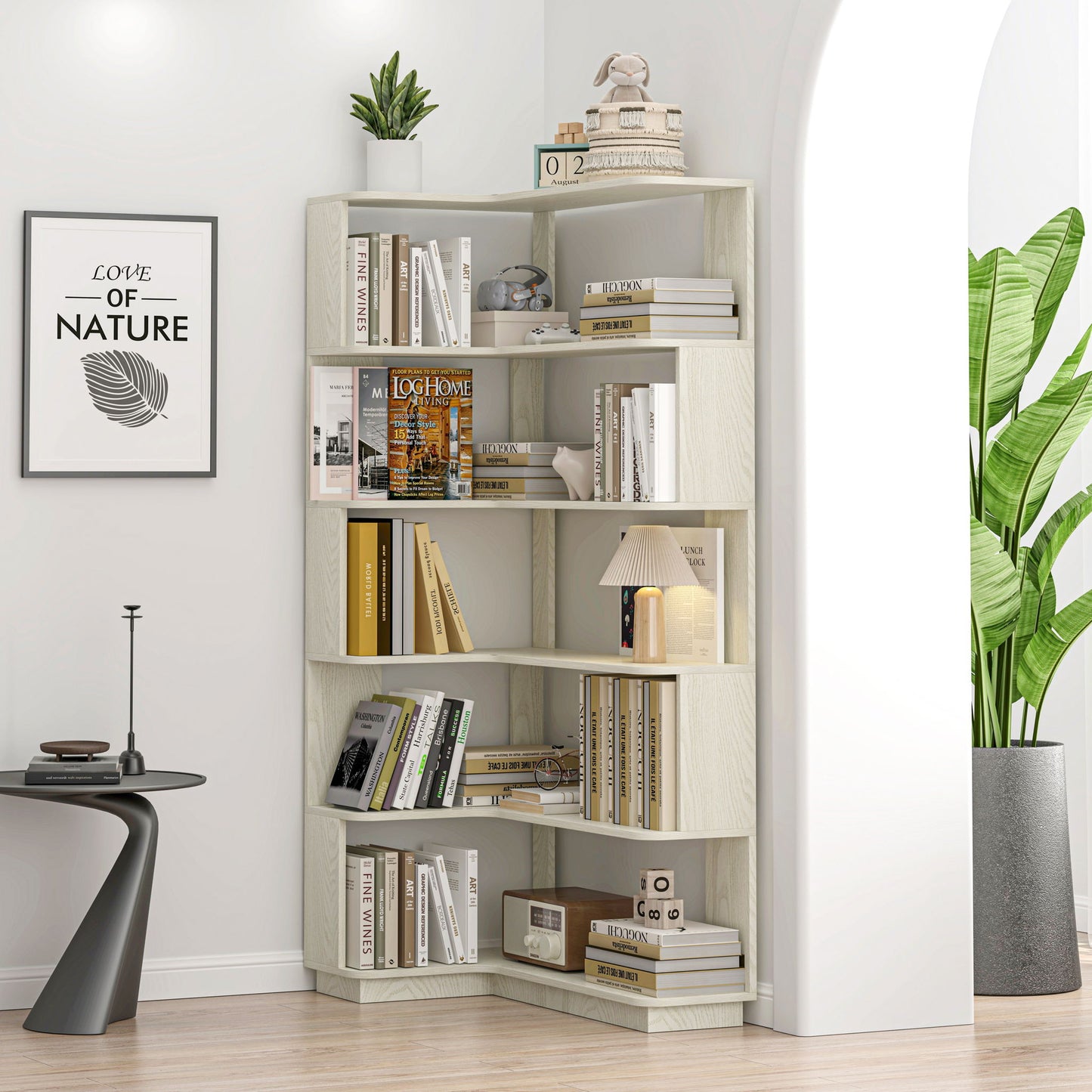 L-Shaped Design Corner Bookshelf