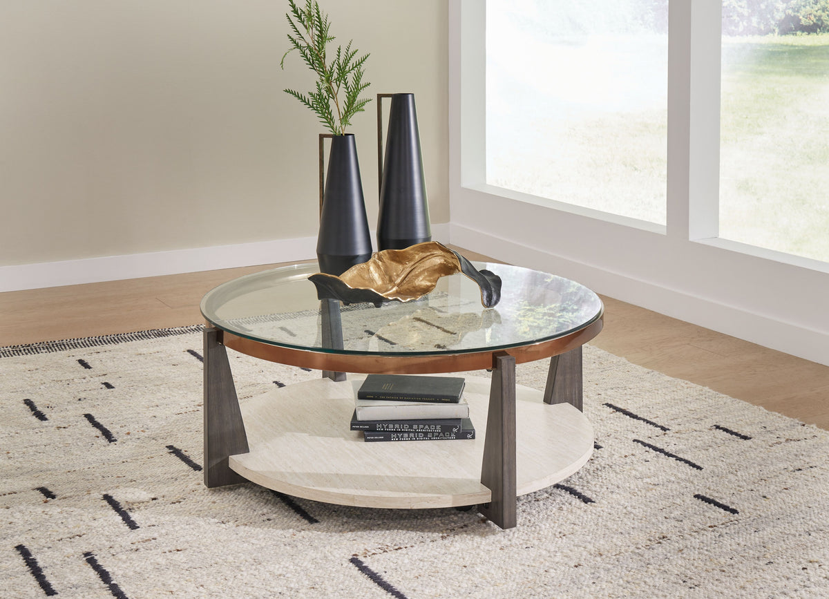 Frazwa - Round Cocktail Table - Multi