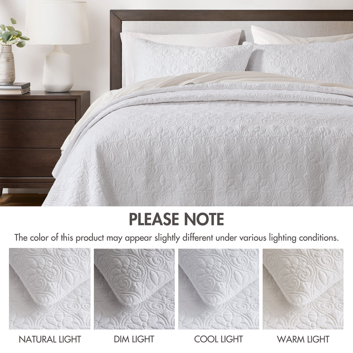 Quebec - Reversible Coverlet Set - White