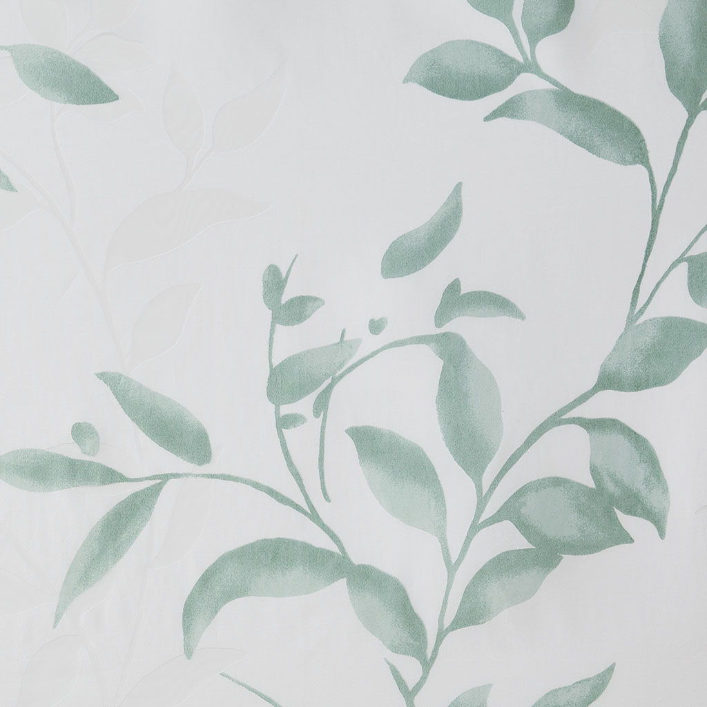 Cecily - Burnout Printed Shower Curtain - Seafoam