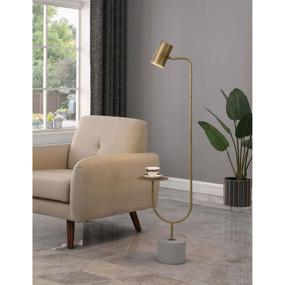Corletta - Floor Lamp With Round Tray - Antique Brass