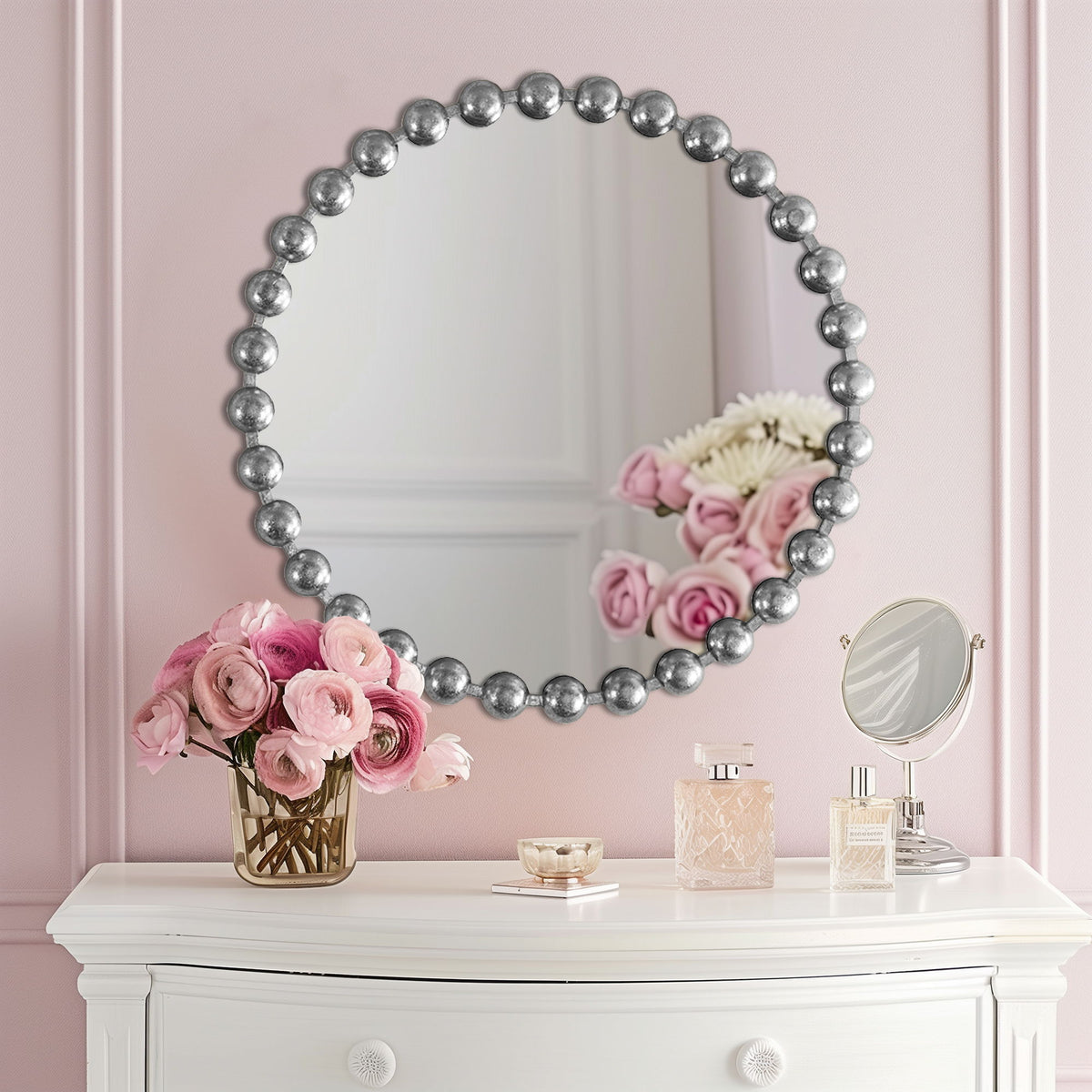 Marlowe - 27" Round Wall Decor Mirror - Silver