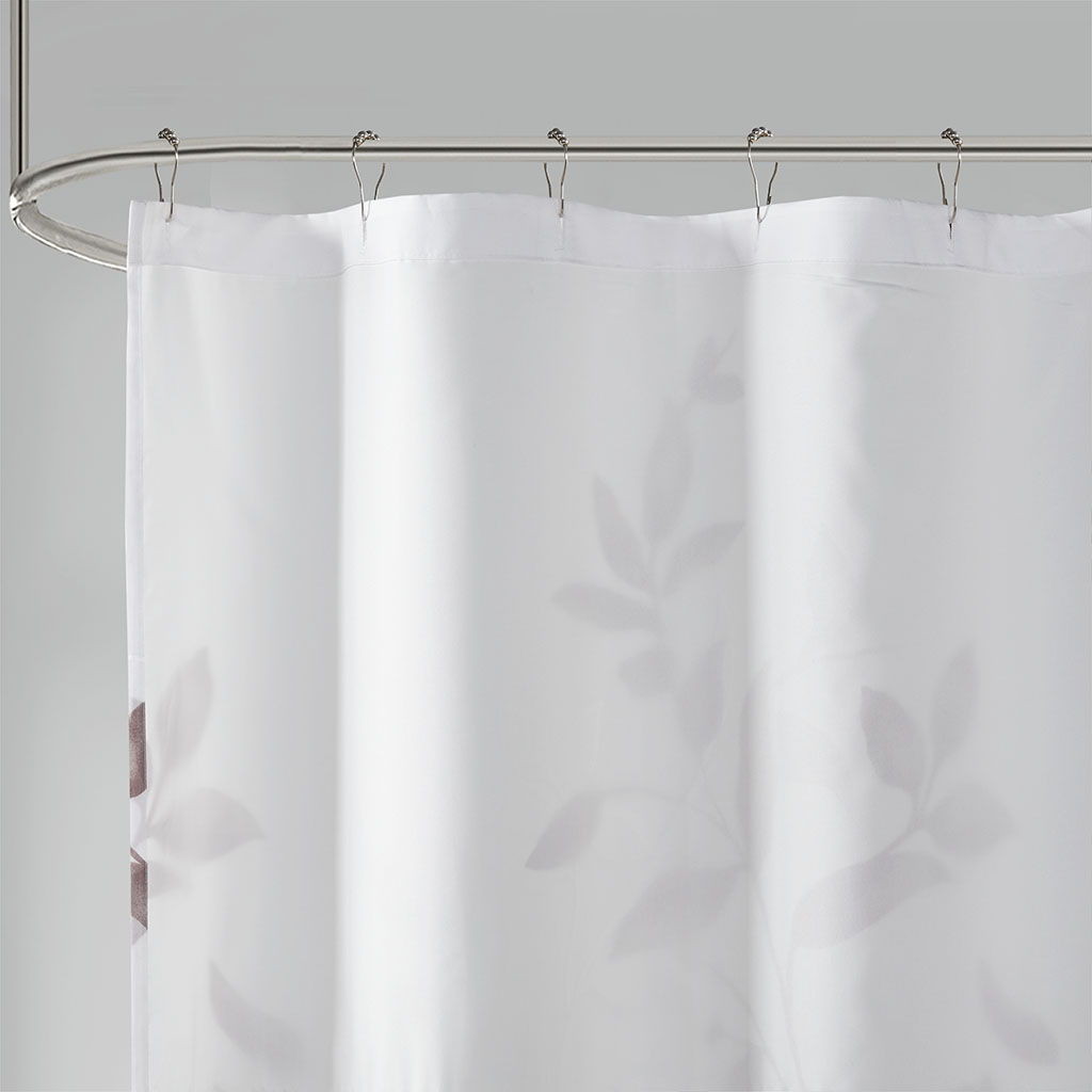 Cecily - Burnout Printed Shower Curtain - Mauve