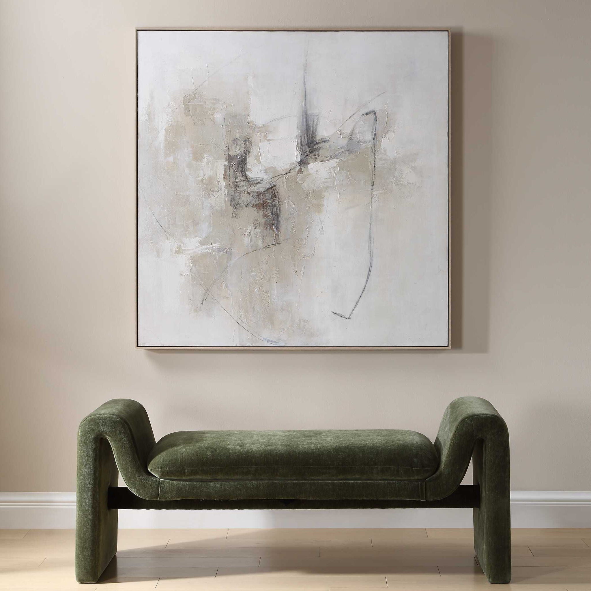 Still Crossing - Abstract Painting - Black / Brown / Gray / White