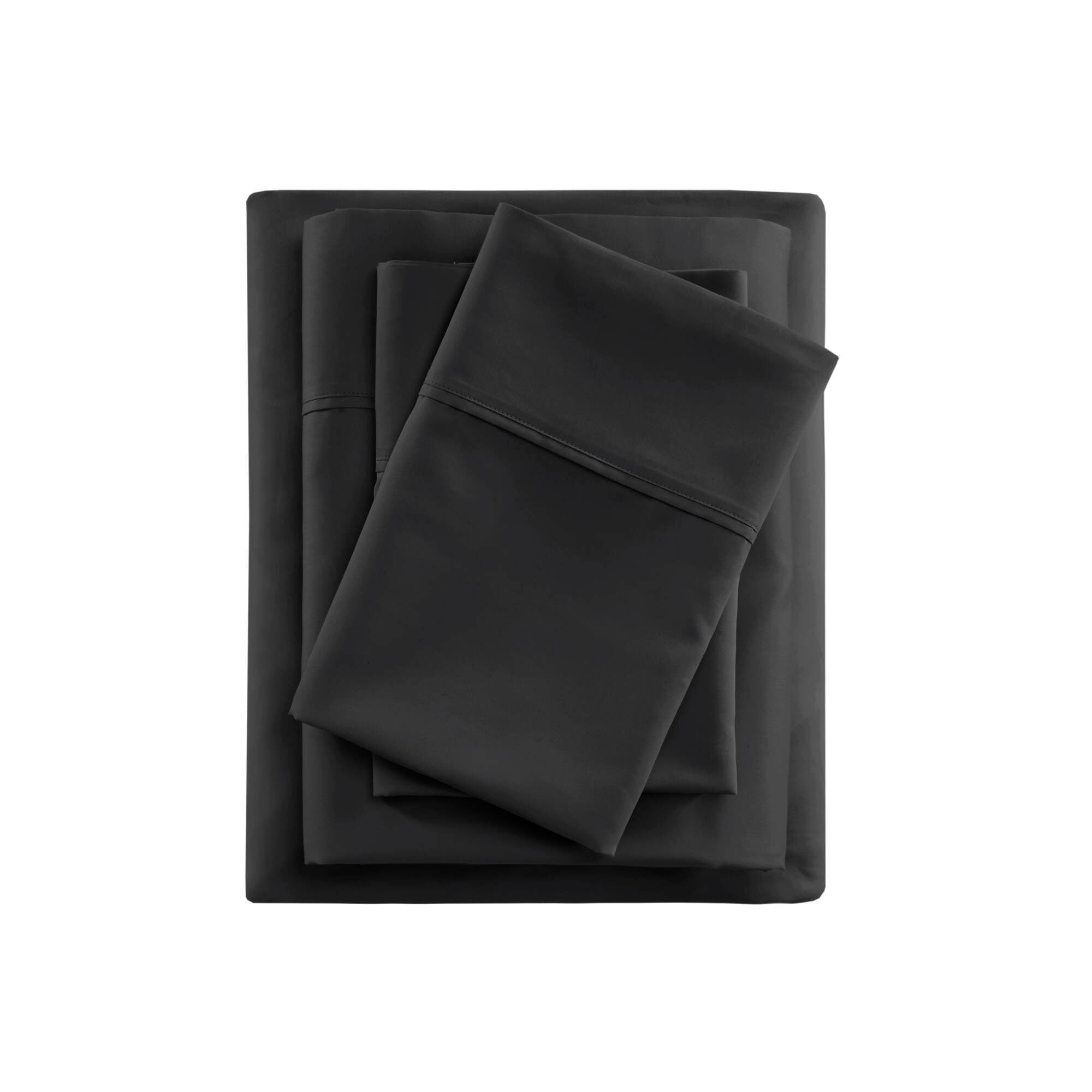 600 Thread Count - Cooling Cotton Blend 4-Piece Sheet Set - Black