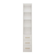 Rectangular Side Storage Cabinet With 3 Drawers For Bedroom - White