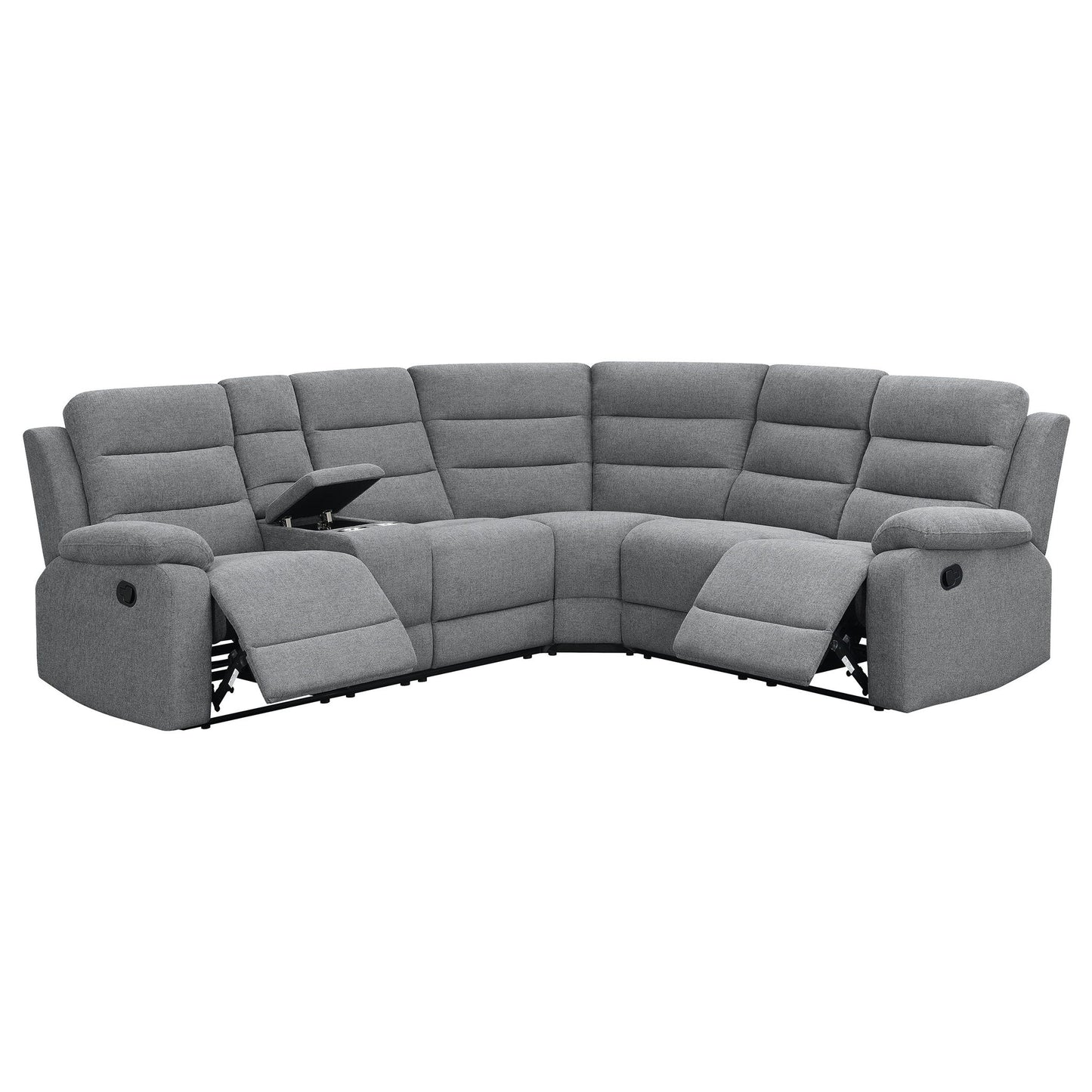 Aaron - 3 Piece Upholstered Sectional - Smoke