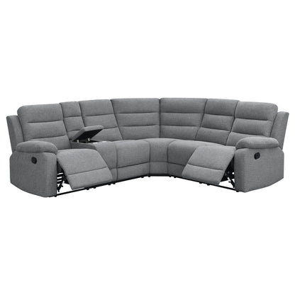 Aaron - 3 Piece Upholstered Sectional - Smoke