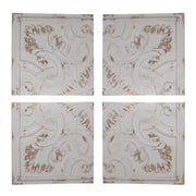 Distressed Wooden Square Wall Panels (Set of 4) - White
