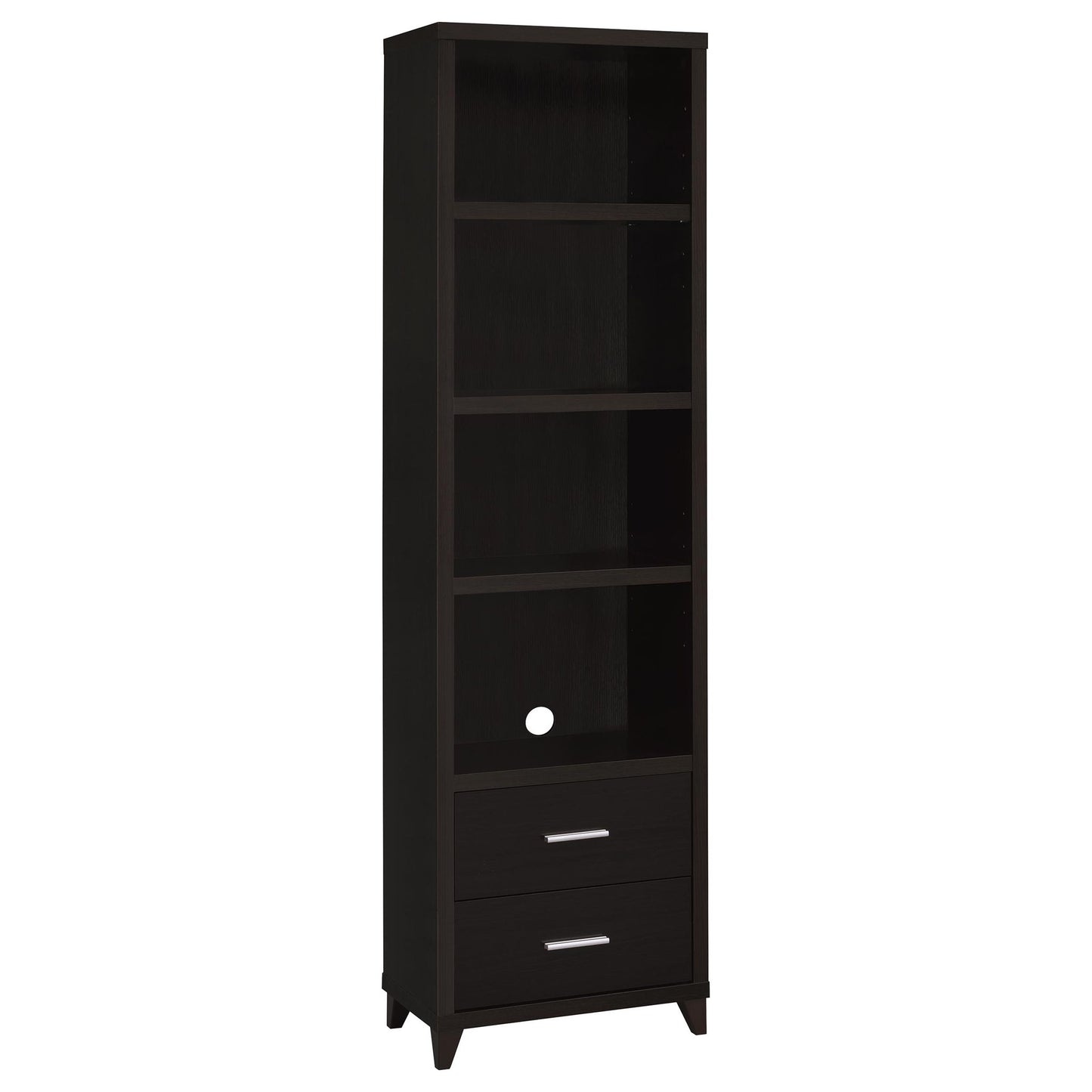 Media Tower With And Drawer With Adjustable Shelves Handles - Brown