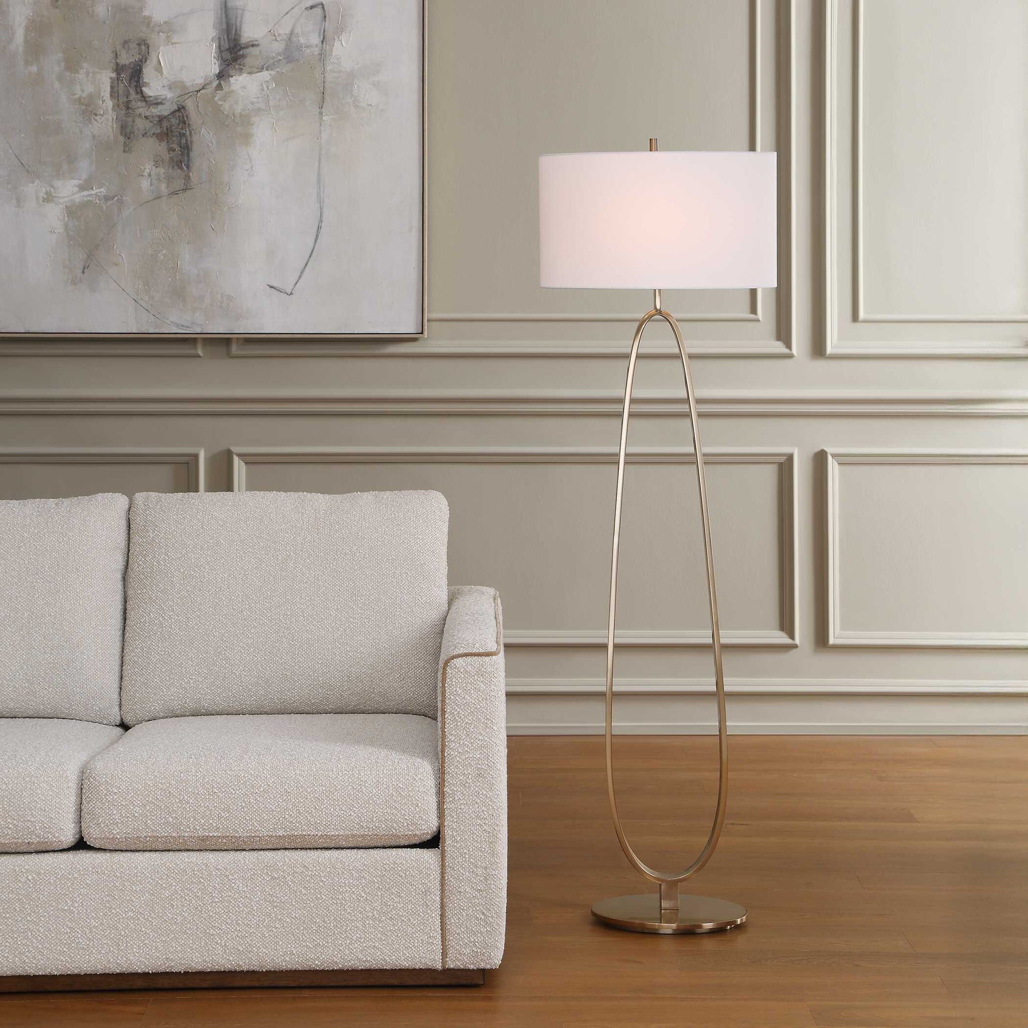 Tordin - Geometric Floor Lamp - Brass / Gold