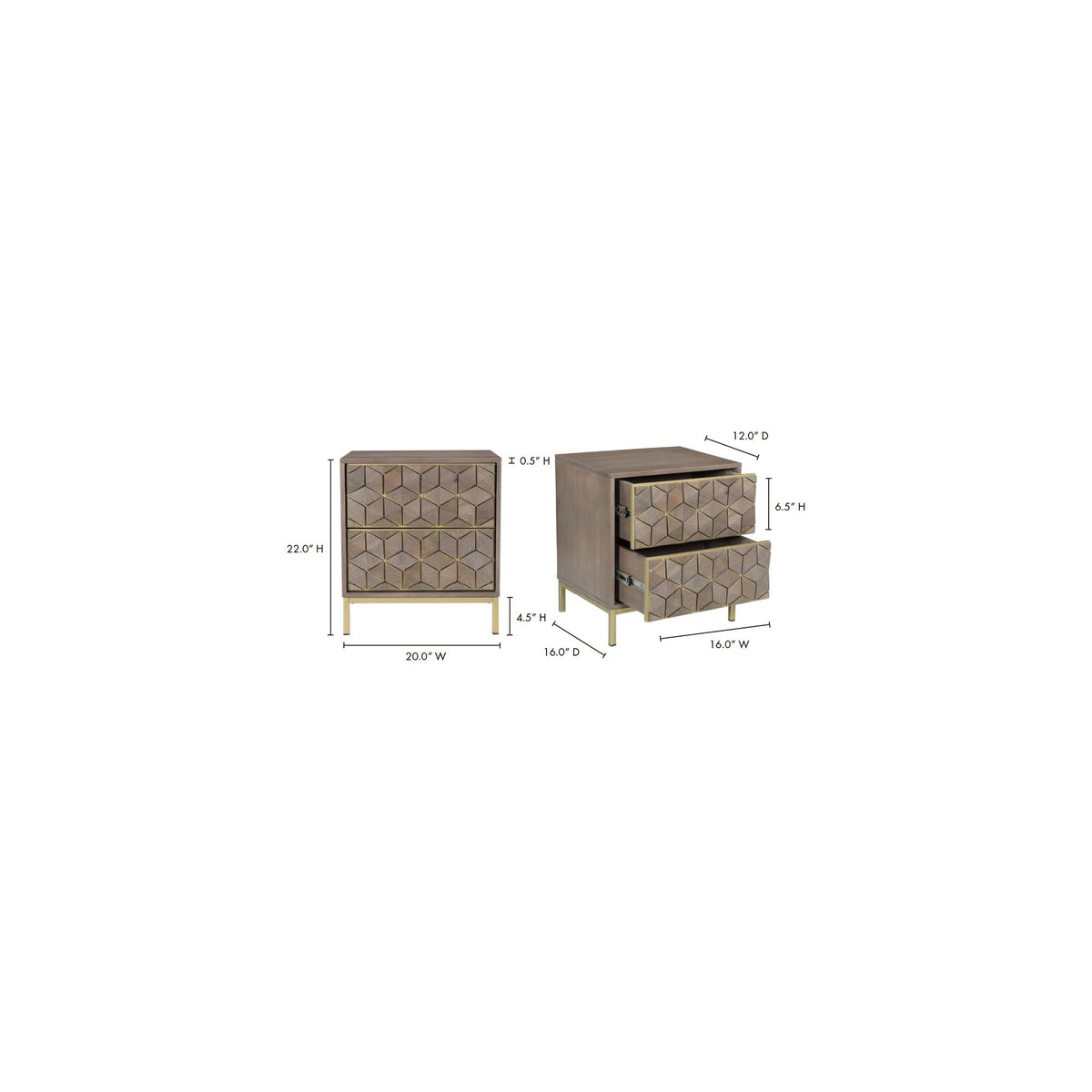Corolla - Nightstand - Gray