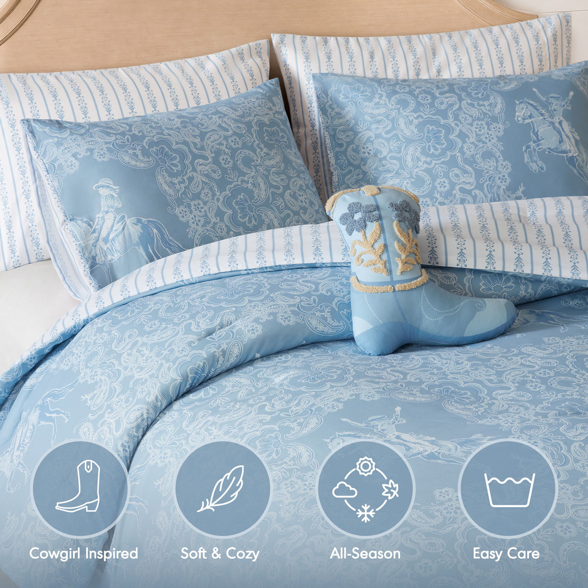 Jesse - Twin Long Comforter Set - Blue