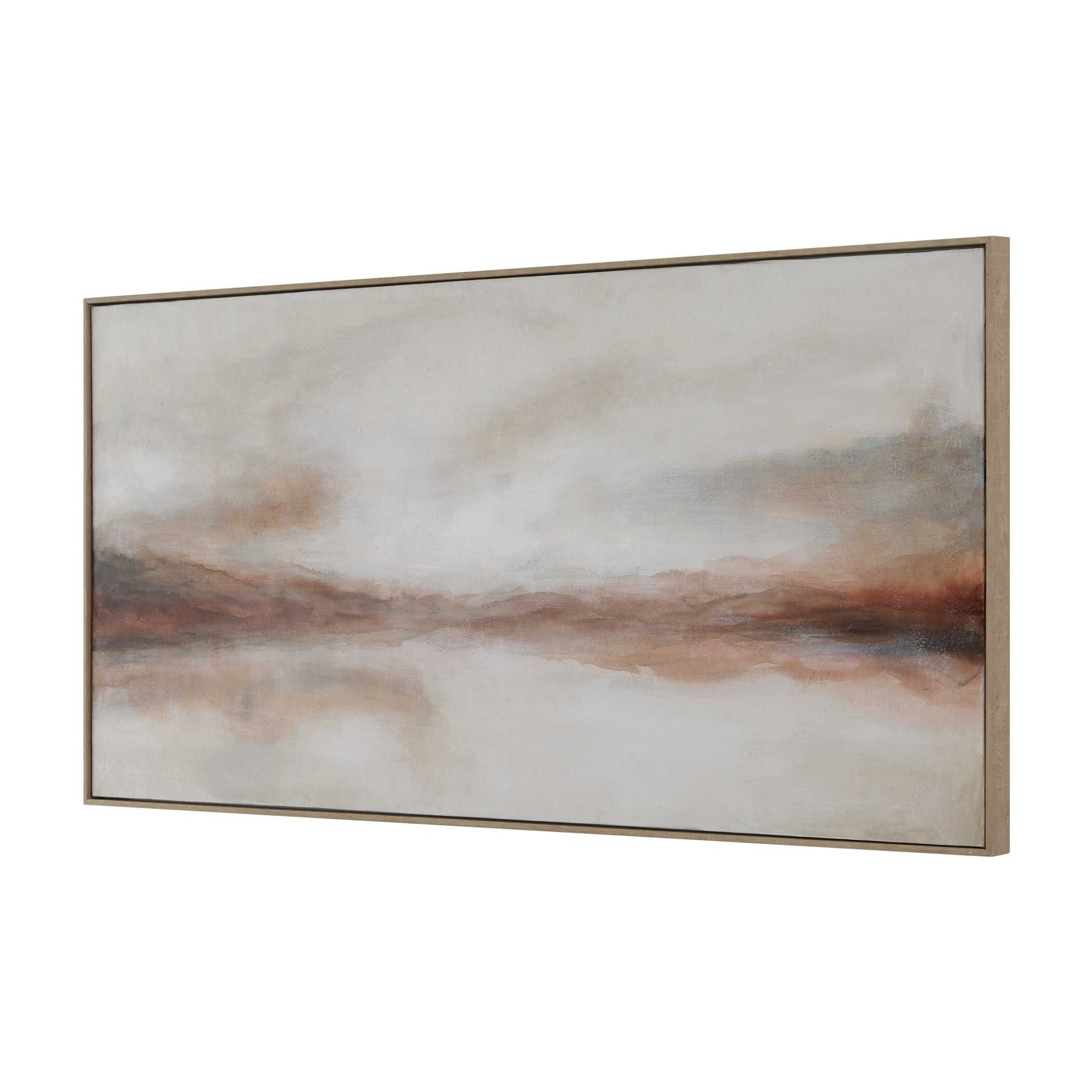 Haze In The Horizon - Landscape Painting - Brown / Orange / White