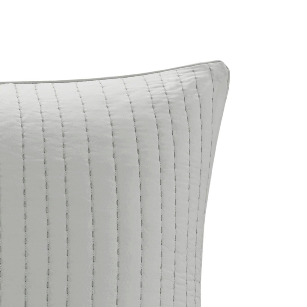 Camila - Quilted Euro Sham - Gray