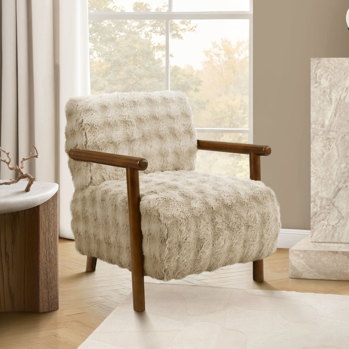 Modern Upholstered Accent Chair For Living Room