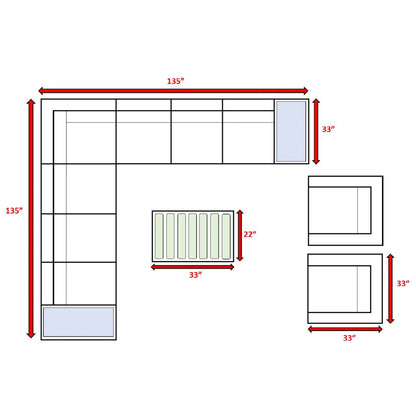 Stylish Entertainment Sectional Set, Outdoor Living