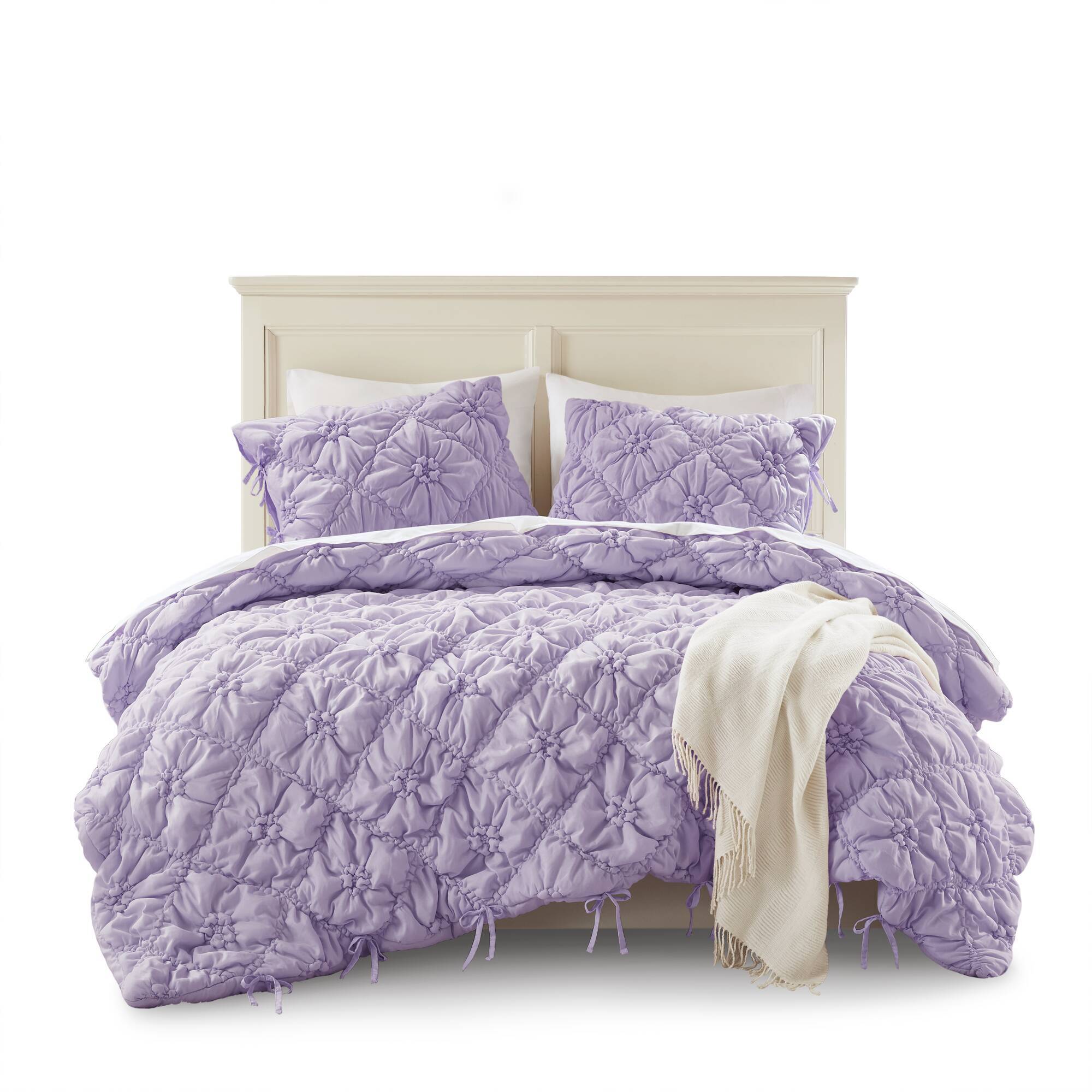 Lily - Full/Queen 3 Piece Comforter Set - Purple