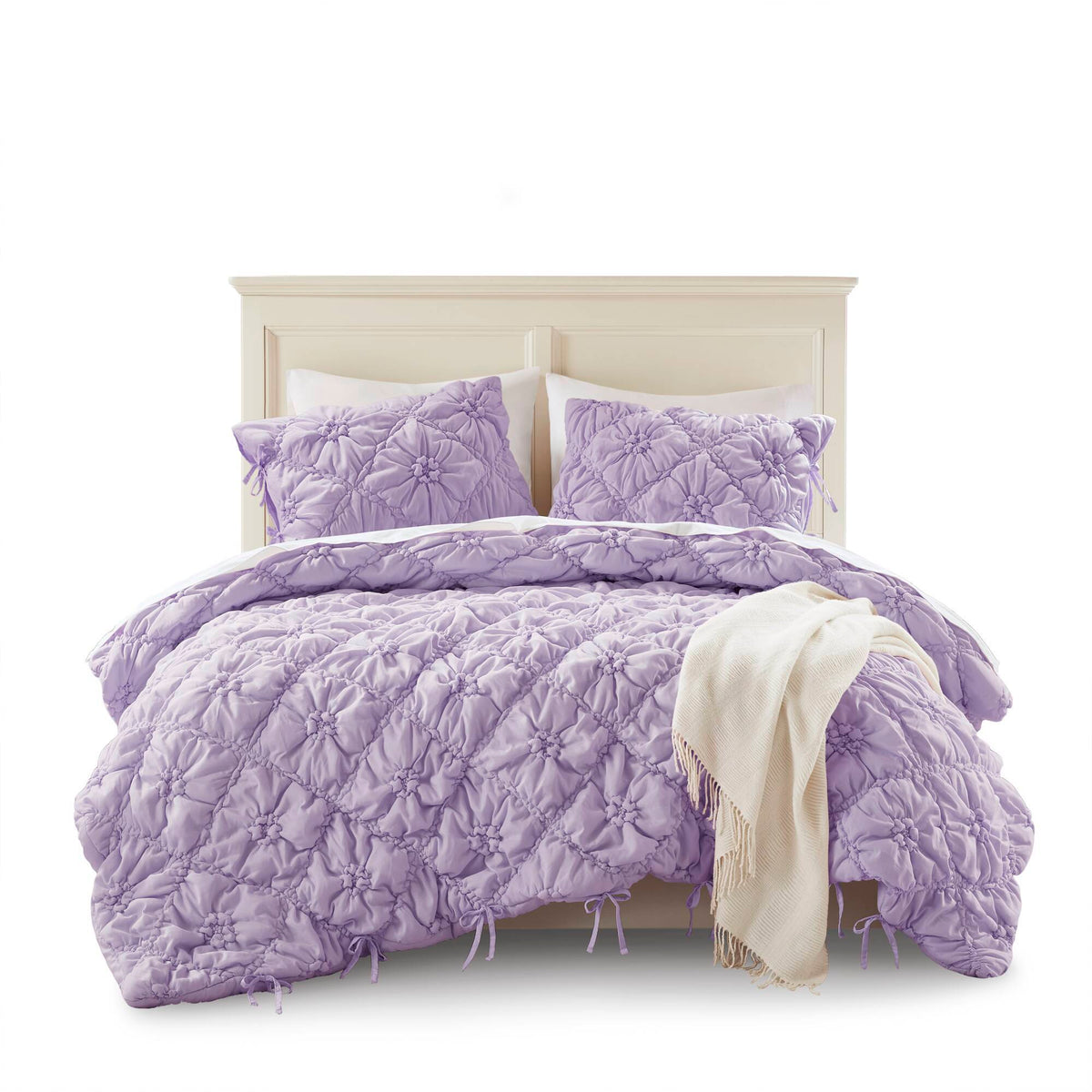 Lily - King 3 Piece Comforter Set - Purple