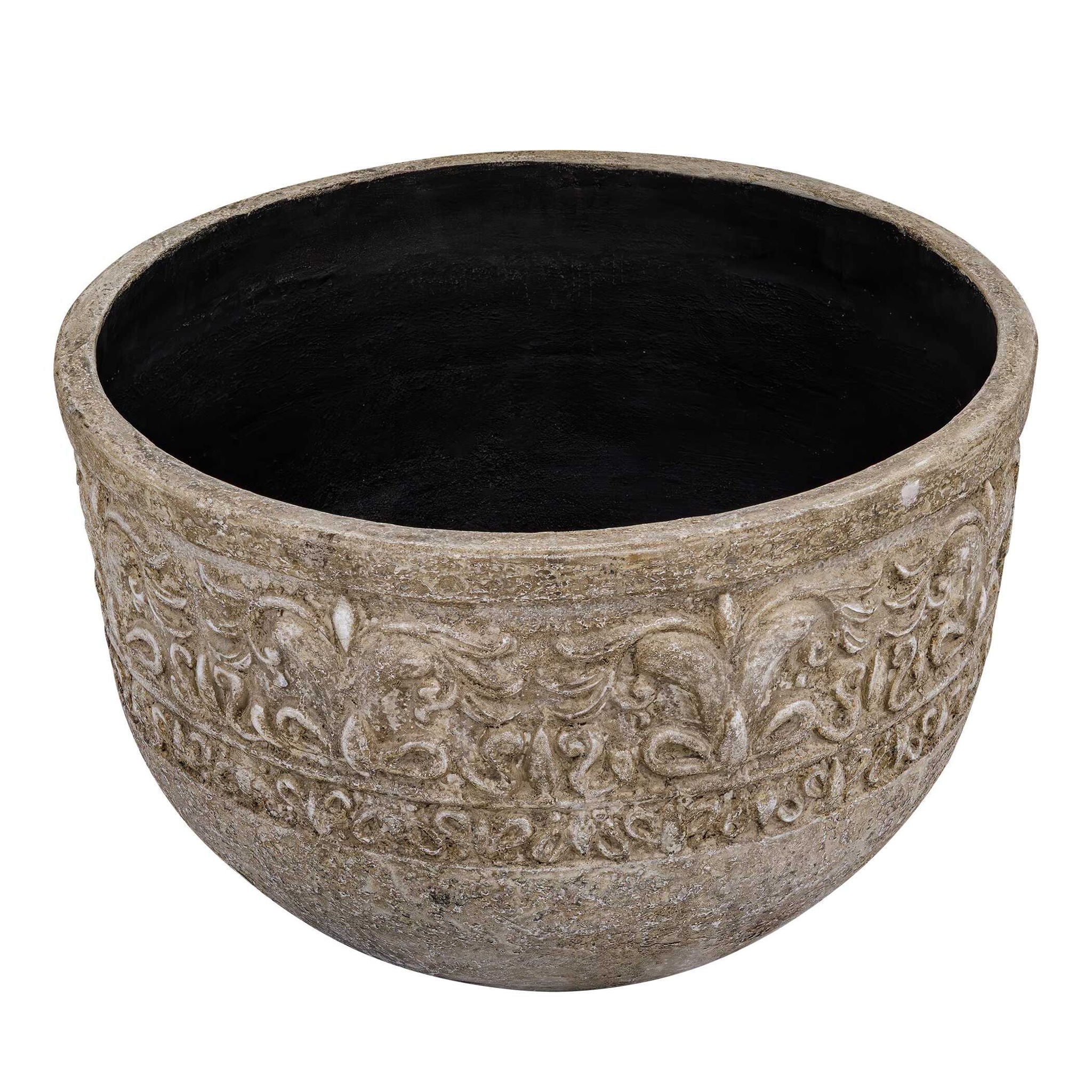 Regalia - Indoor-Outdoor Stone Planter - Brown