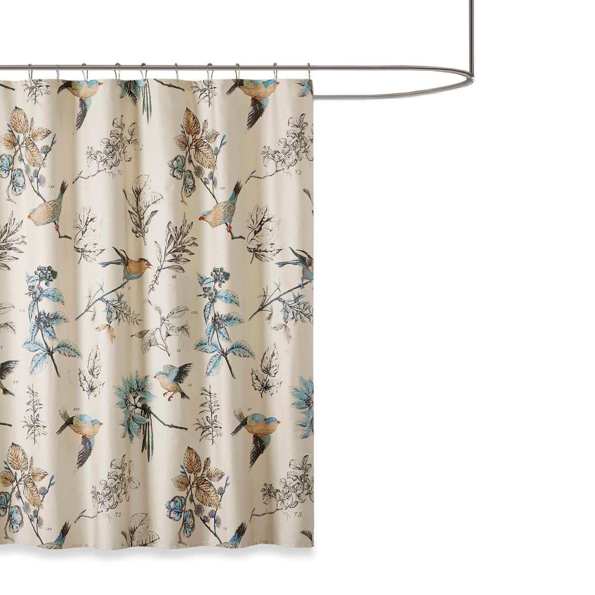 Quincy - Printed Shower Curtain - Khaki
