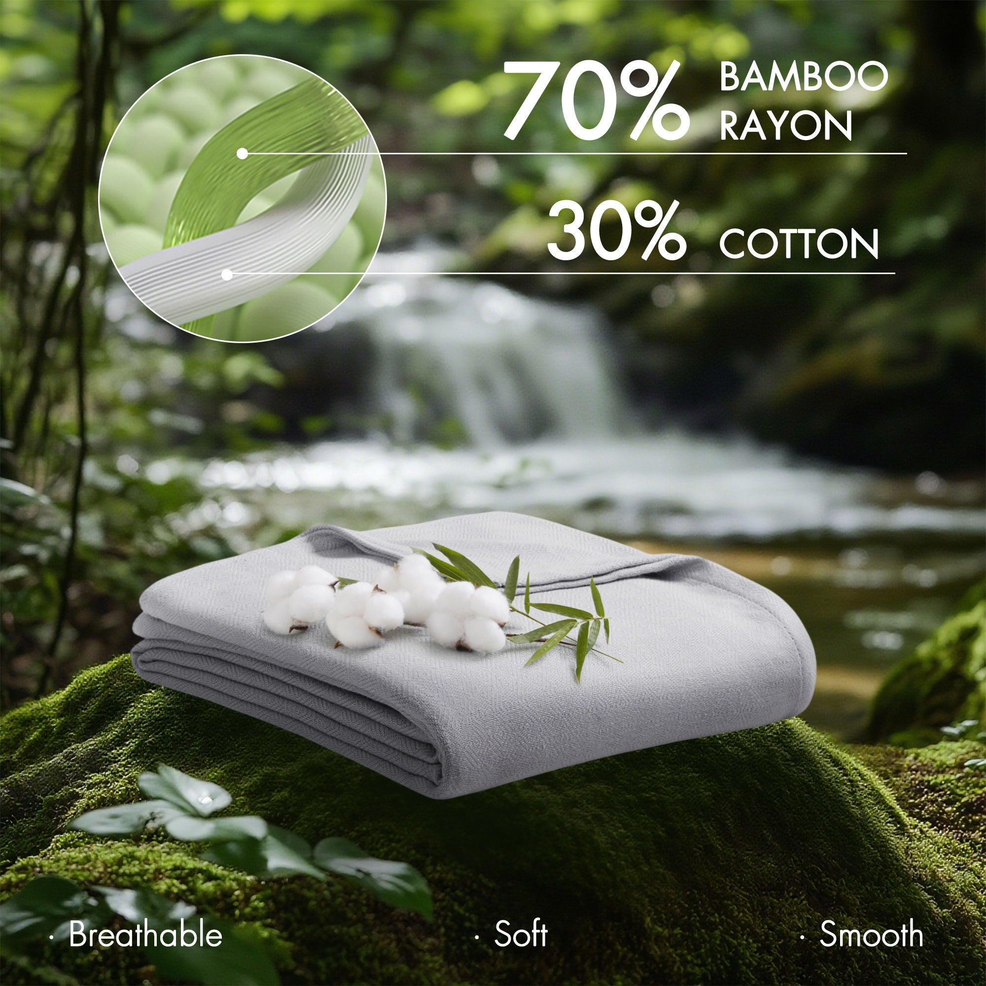 Bamboo Cotton - Full/Queen Rayon From Blanket - Gray