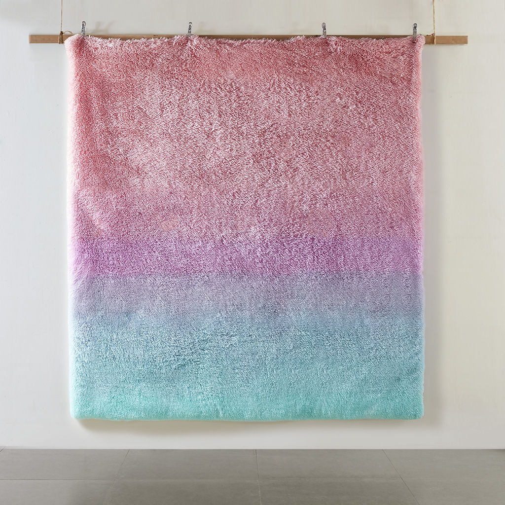 Primrose - Ombre Shaggy Faux Fur Comforter Set - Purple Multi