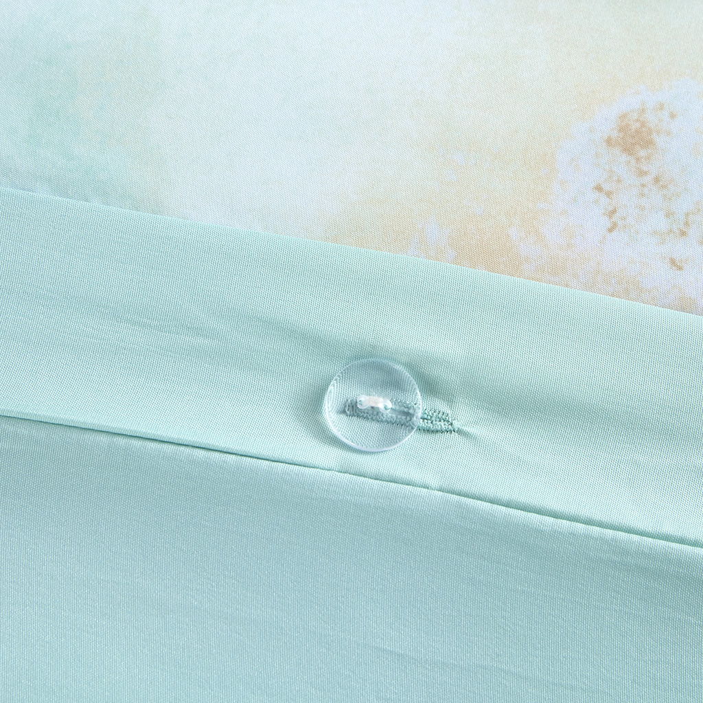 Cassiopeia - Watercolor Tie Dye Printed Duvet Cover Set With Throw Pillow - Aqua