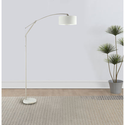 Jamison - Drum Shade Arc Adjustable Floor Lamp - Chrome