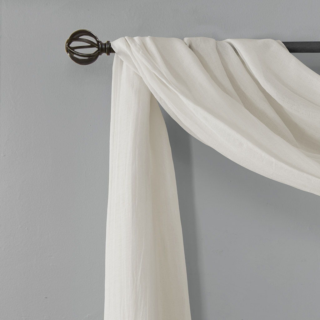 Harper - Solid Crushed Scarf Sheer - White