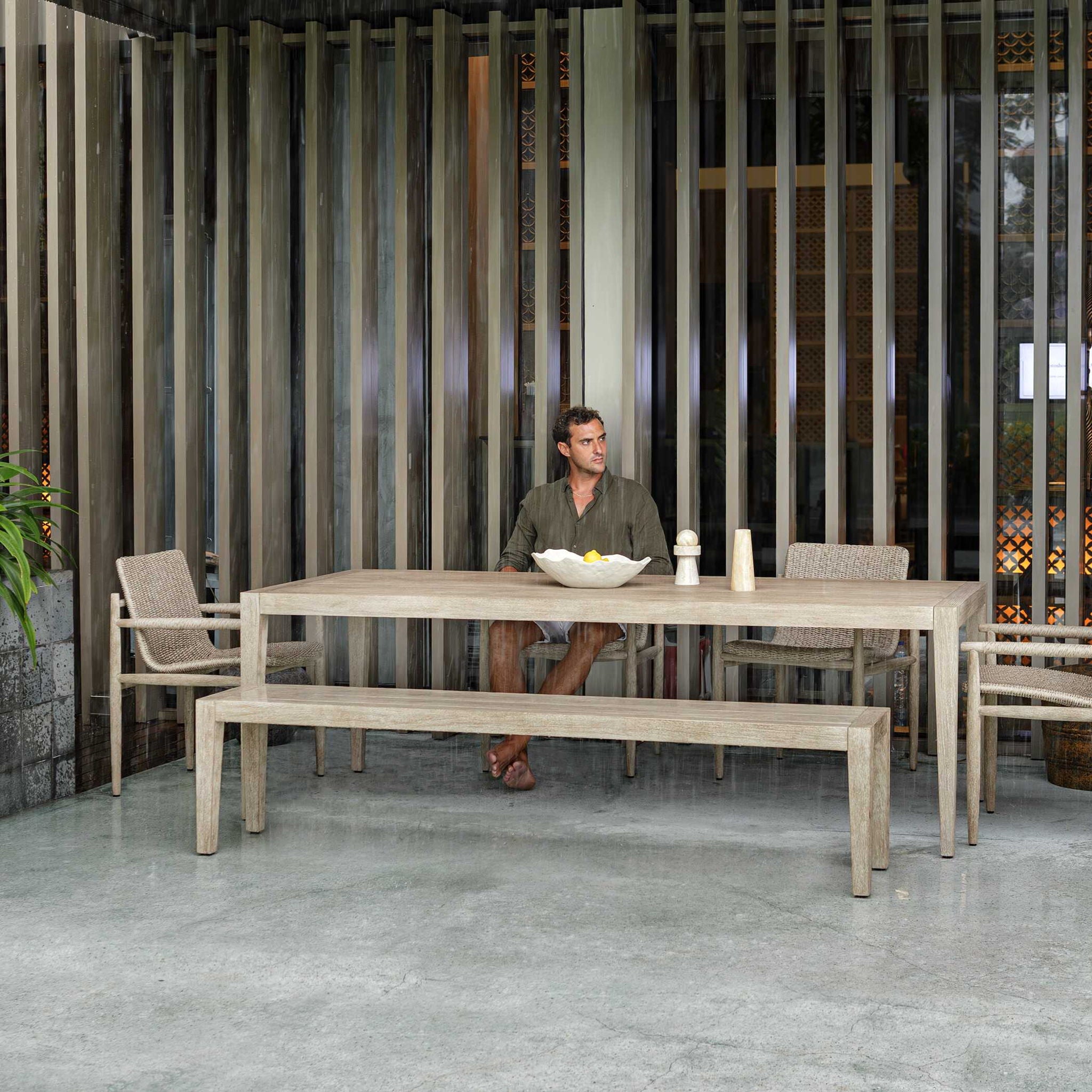 Kirkham - Wooden Outdoor Bench - Gray