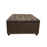 Tufted Storage Ottoman - Dark Brown