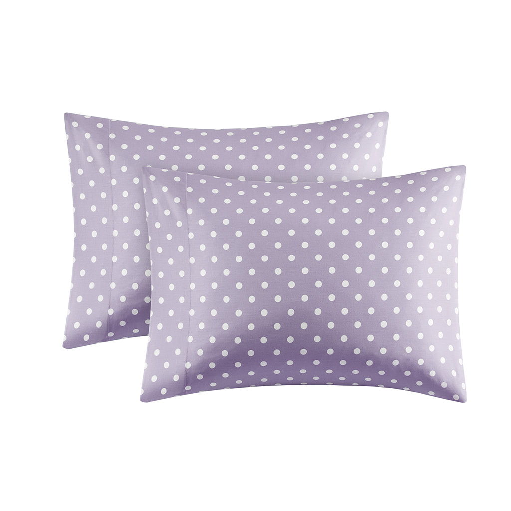 Polka Dot - Queen Sheet Set - Purple