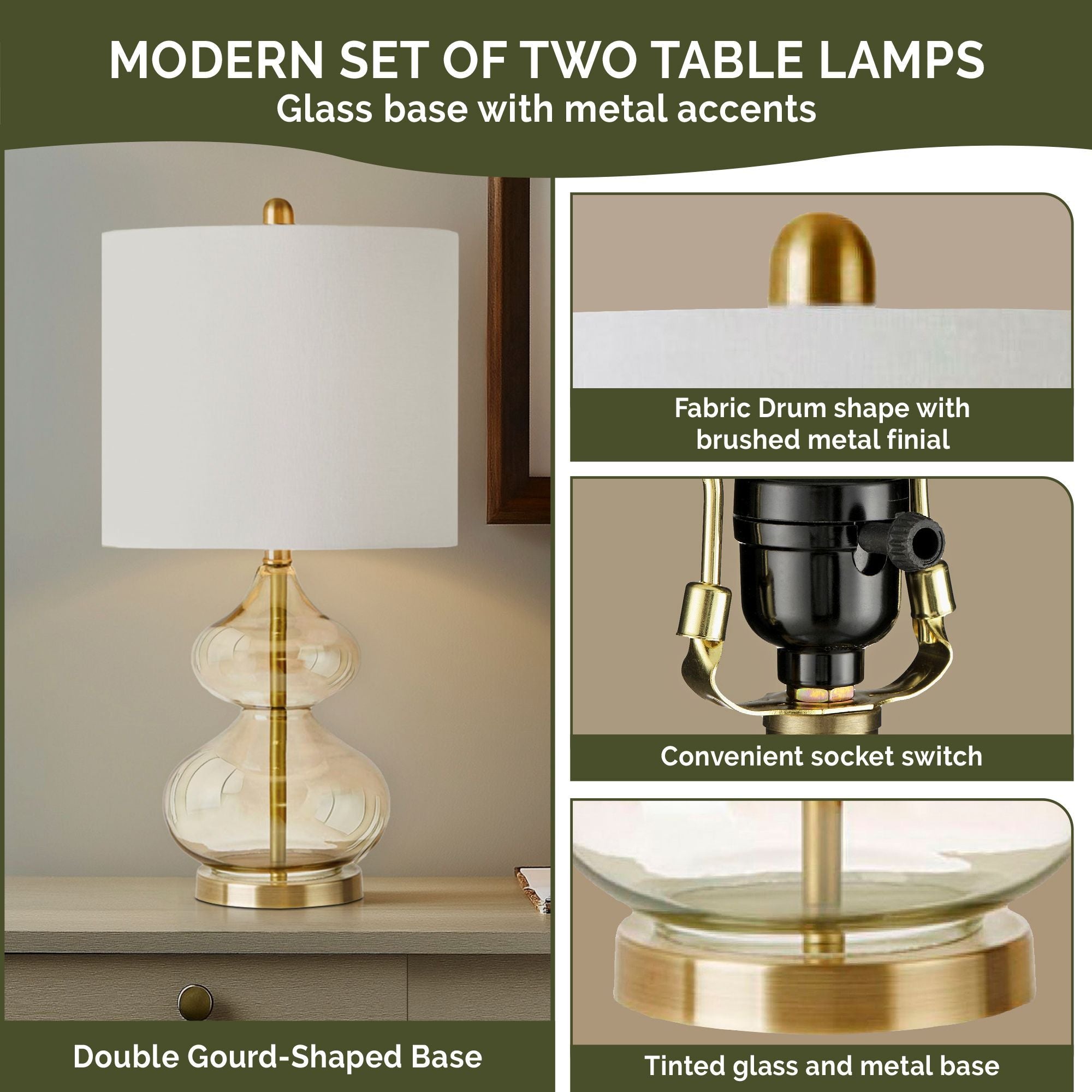 Ellipse - Table Lamp (Set of 2) - Gold
