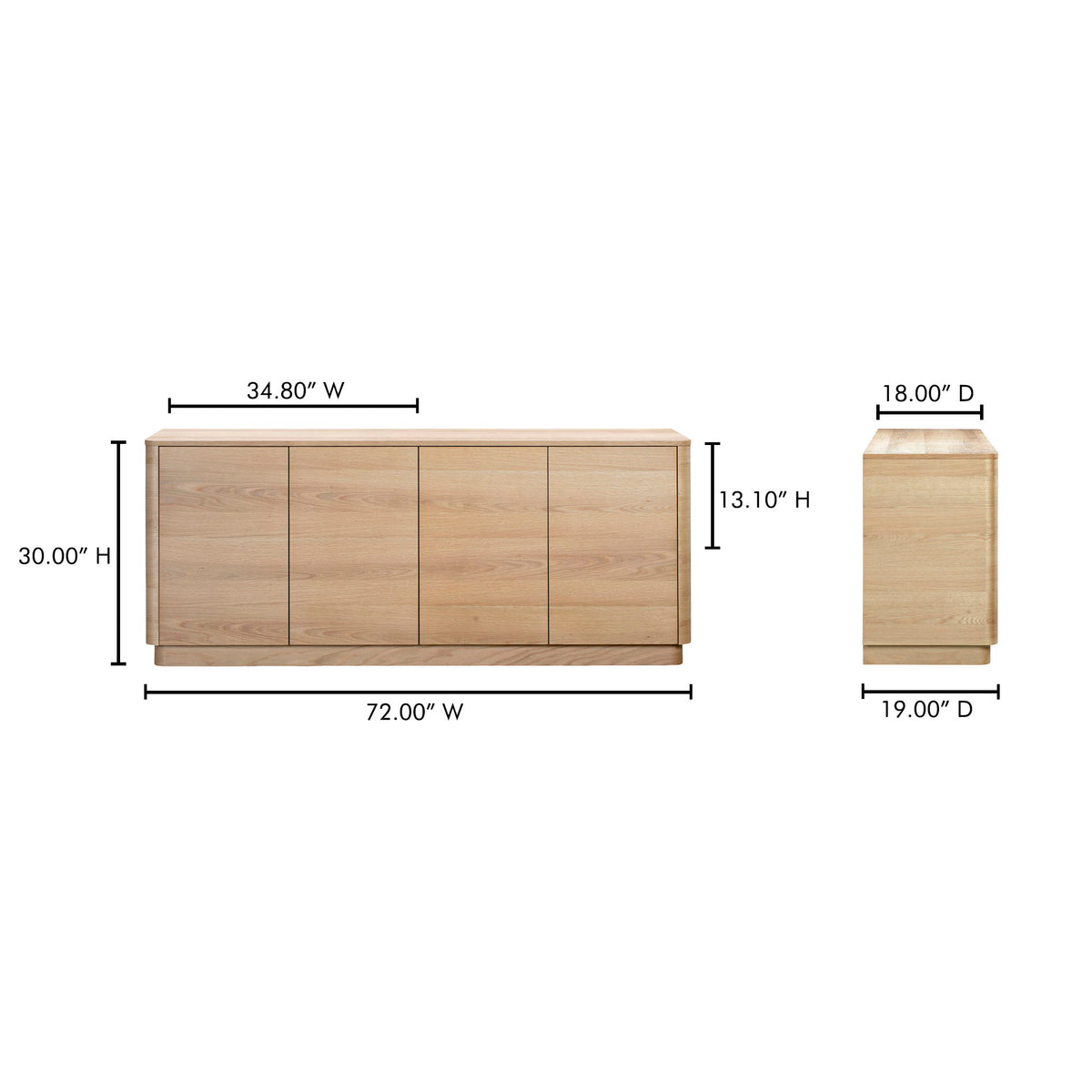 Round Off - Sideboard - Light Brown / Oak