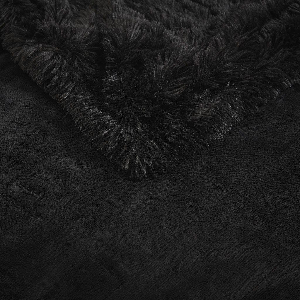 Malea - Shaggy Heated Throw - Black