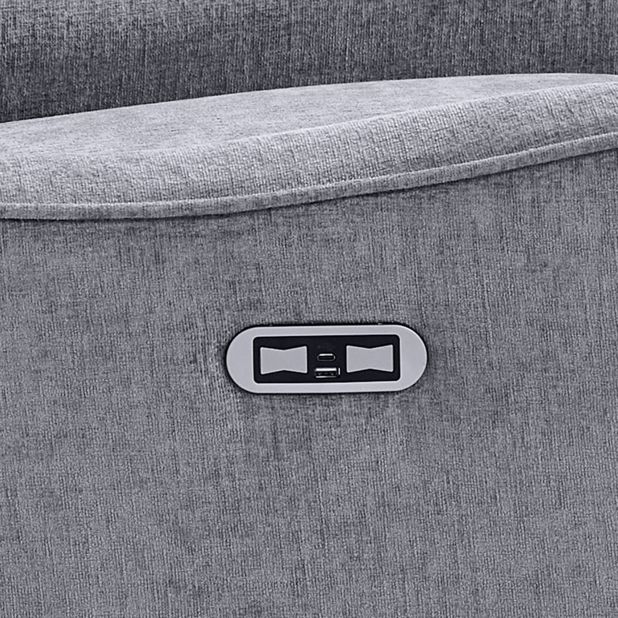 Cameron - Power Recliner 3-in-1 With Swivel, Glider, Charging Station - Gray