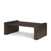 48" Dark Brown Solid Wood Sled Coffee Table