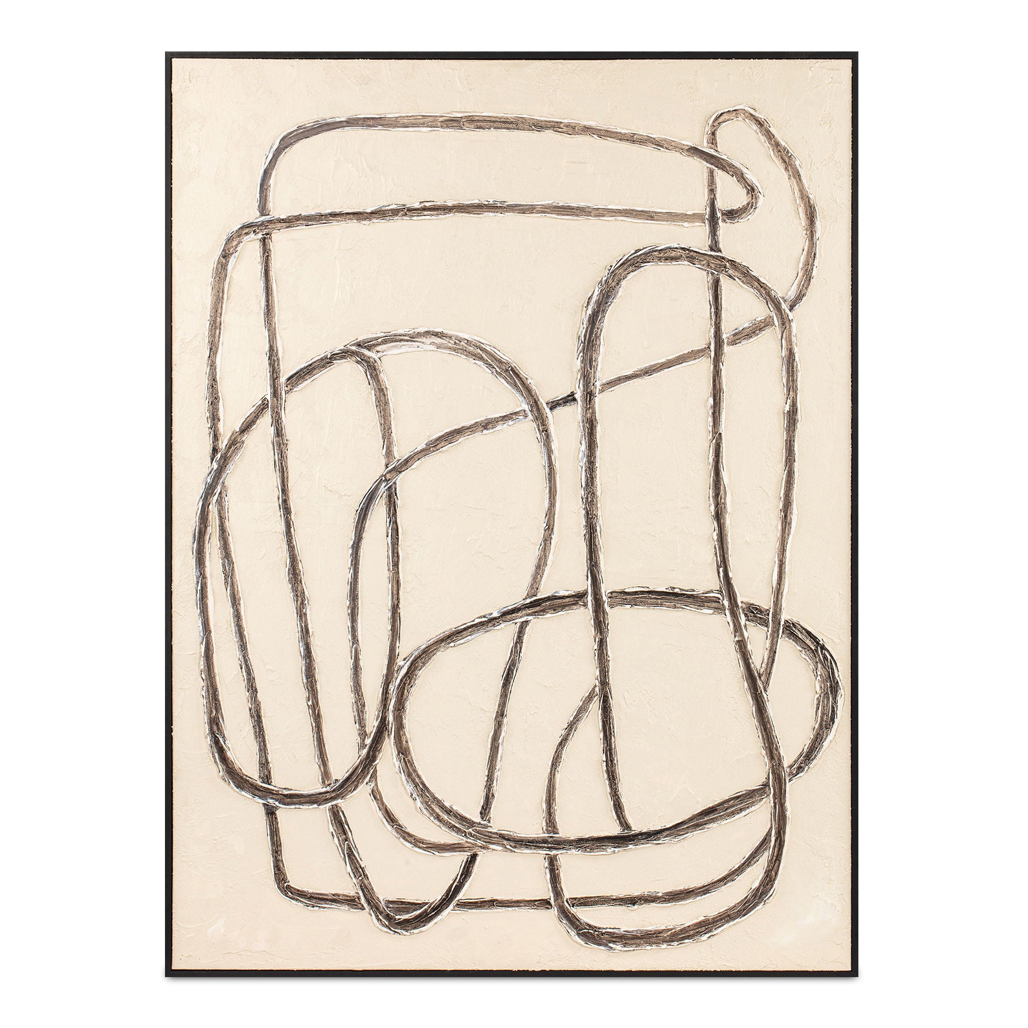 Encounters - Framed Painting - Beige