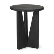 18" Black Solid Wood and Wood Tray Table