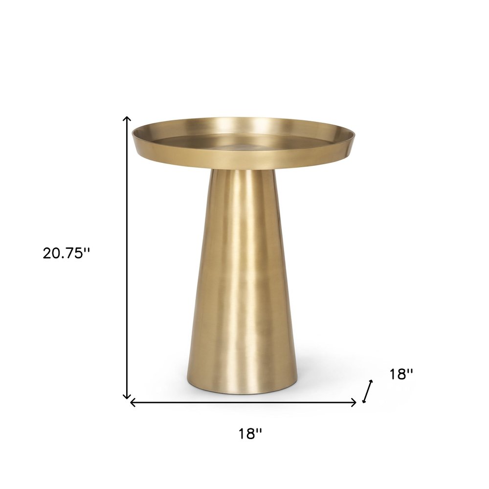 18" Brass Aluminum Tray Table