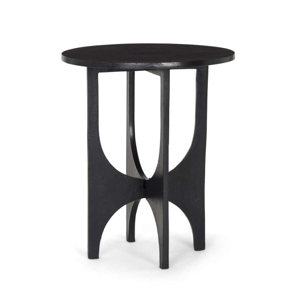 18" Black Iron and Metal Tray Table