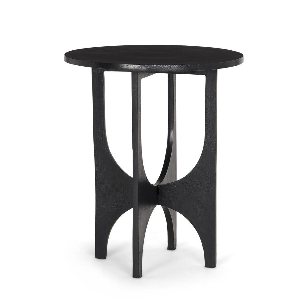 18" Black Iron and Metal Tray Table