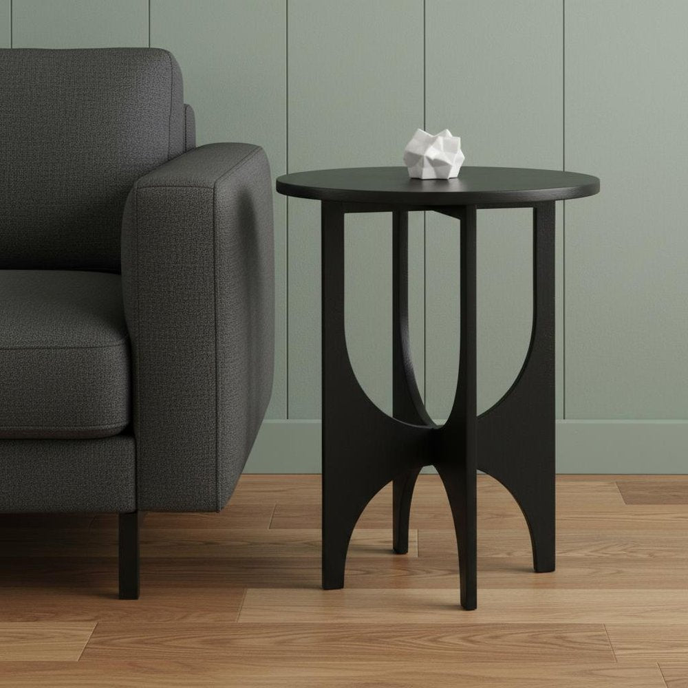 18" Black Iron and Metal Tray Table