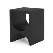 22" Black Iron Square Sled End Table