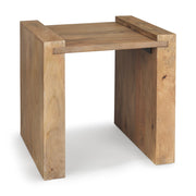 23" Natural Distressed Solid Wood Sled End Table