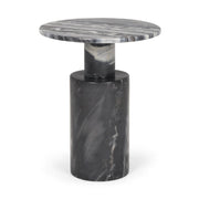 16" Gray Stone and Wood Tray Table