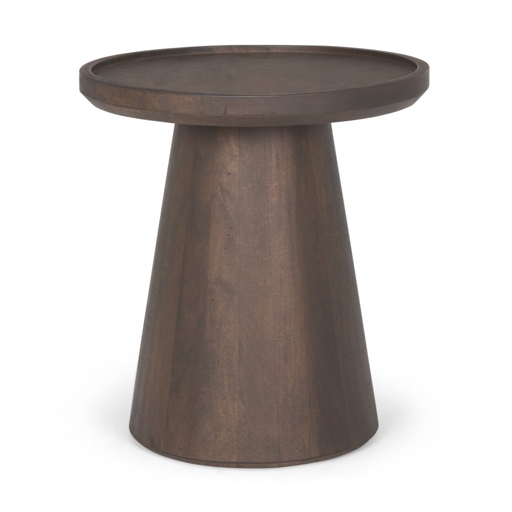 19" Dark Brown Solid Wood Tray Table